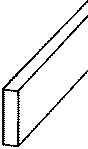 Acrylic Rod-Rectangular -- 5/8 x 1/8 x 17-1/2"