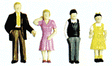 Plastic Family Figures -- Painted