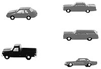Plastic Scale Autos  (Shadow) -- Painted, Style D