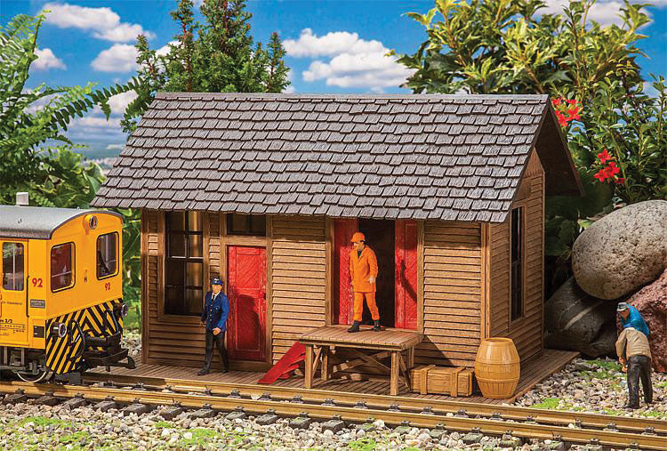 Wood Freight Shed w/Office -- Kit - 14-5/8 x 10-3/16 x 9-3/4"  37 x 26 x 24.5cm