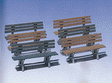 Benches -- 3 Each Green & Brown (6 Total)