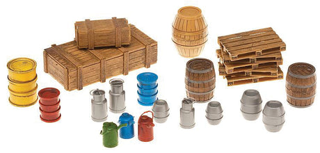 Cargo Set - Kit -- 4 Beer & 3 Wood Casks; 4 Milk Cans, 2 Crates, 5 Pallets, 3 Oil Drums