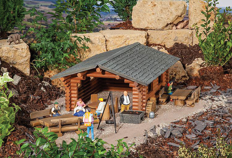 Log Barbecue Hut with Grill -- Kit - 14-13/16 x 11-5/8 x 6-1/2"  37.5 x 29.5 x 16.5cm