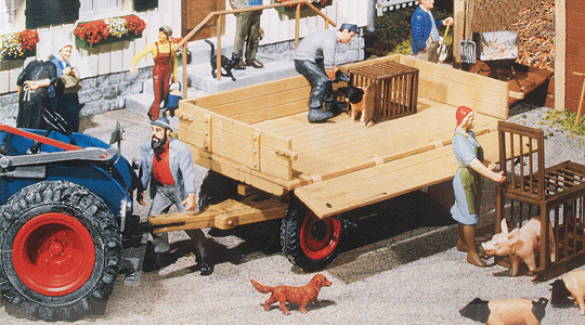 Trailer w/Animal Cages Load