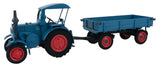 Lanz Bulldog with Low-Side Trailer - Kit -- Blue, Red-2