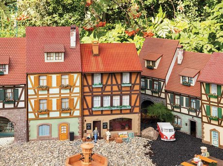 Half-Timbered House with Shop Background/Relief Building -- Kit - 11-13/16 x 6-5/16 x 19-11/16"  30 x 16 x 50cm