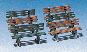 Benches -- 3 Each Green & Brown (6 Total)
