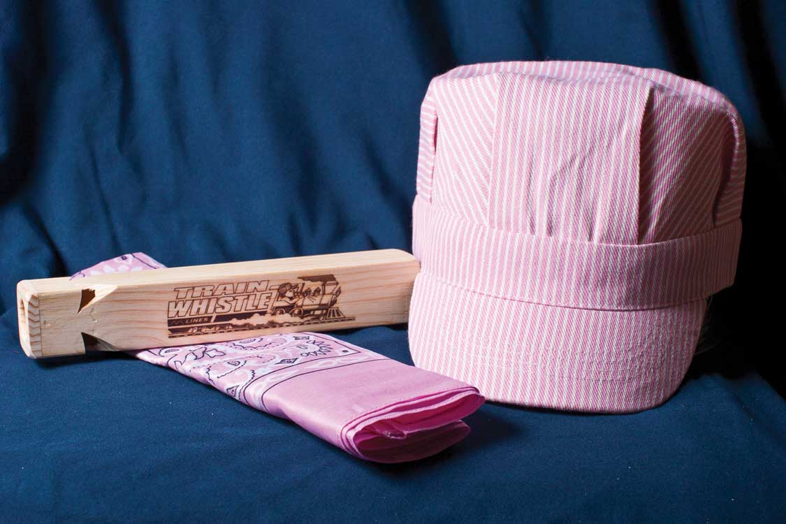 Li'l Engineer Kit - Train Whistle, Engineer Cap, Bandada -- Pink-1