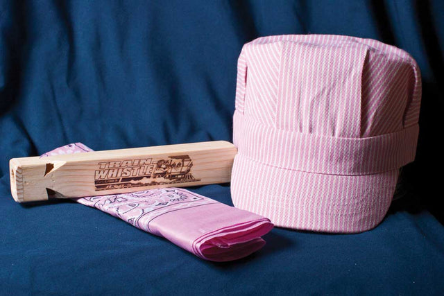 Li'l Engineer Kit - Train Whistle, Engineer Cap, Bandada -- Pink-1