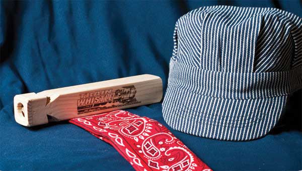 Li'l Engineer Kit - Train Whistle, Engineer Cap, Bandana -- Blue-1