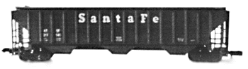 16 Ribbed 3-bay covered hopper Santa Fe