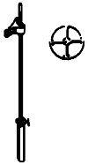 Brake Staff w/2 Brake Wheels
