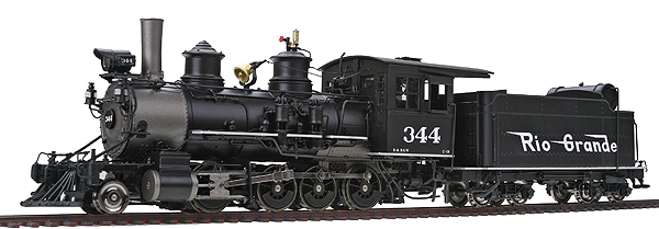Steam 2-8-0 C-19; Powered - 1940's "Flying" Rio Grande (black, graphite) -- #344