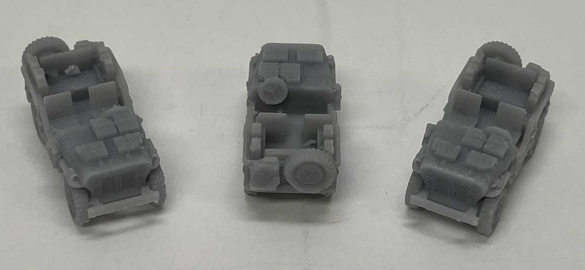 WWII Willys Jeep with Gerry Cans - 3-D Printed Kit -- Unpainted pkg(3)-1