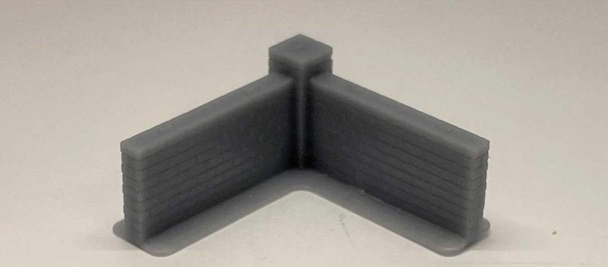 90 Degree Wall Corner - 3D Printed Kit -- Scale 11' Long, 7' Tall, Unpainted