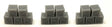 Stack of 5 3' Crates - 3-D Printed Kit -- Type 1 pkg(3)