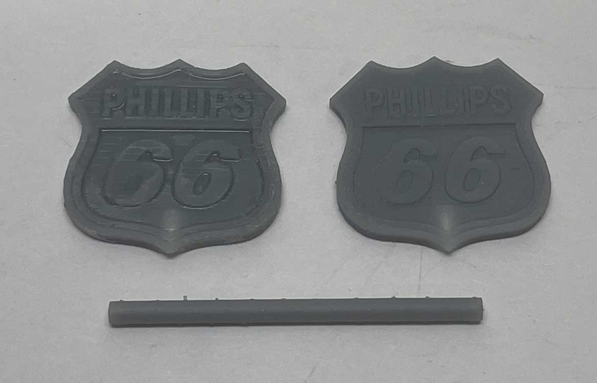Phillips 66 Gas Station Sign w/Pole -- Unpainted 3D Print