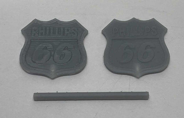 Phillips 66 Gas Station Sign w/Pole -- Unpainted 3D Print