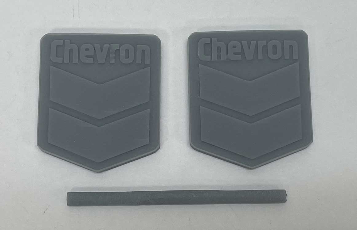 Chevron Gas Sign - 3D Printed Kit -- Unpainted pkg(2)
