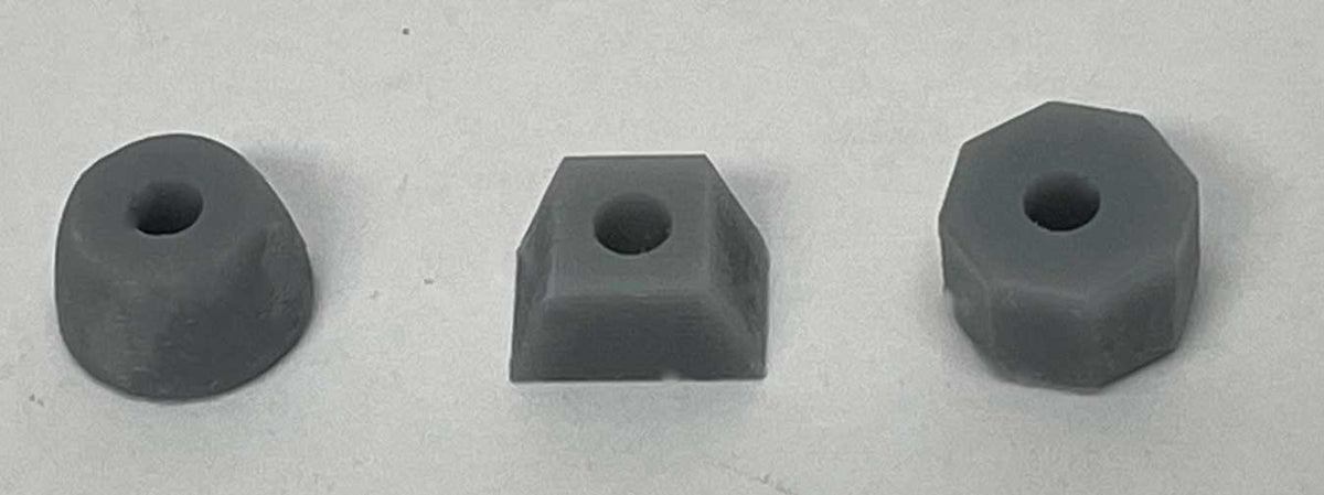 Bases for Gas Station Sign - 3D Printed Parts -- 2 Each of 3 Styles (unpainted)