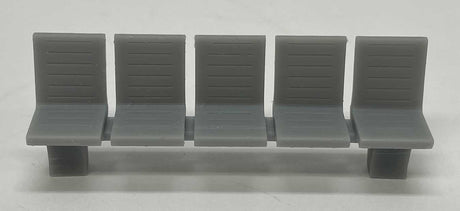 Platform/Waiting Room Seats - Slit Back and Seat -- Unpainted 3D Print pkg(3)