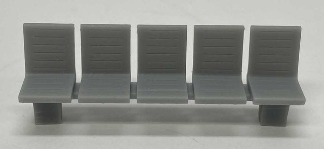 Platform/Waiting Room Seats - Slit Back and Seat -- Unpainted 3D Print pkg(3)