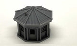 Octagon Building with Roof and Window Glass -- Kit - Unpainted Cast Resin-1
