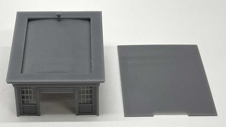 Single Door Garage with Floor and Glass -- Kit - Open Door-1