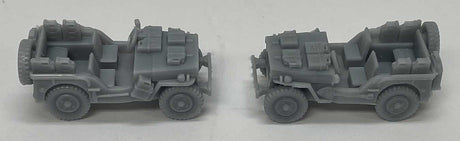 WWII Willys Jeep with Gerry Cans - 3-D Printed Kit -- Unpainted pkg(2)