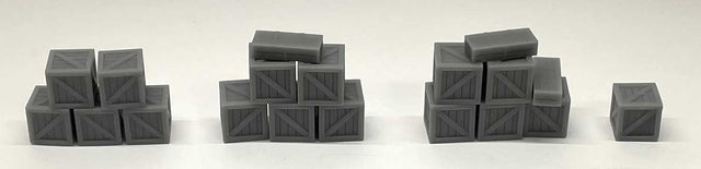 Crate Stack Assortment -- Undecorated 1 Each of 3 Styles & 1 Single 3' Crate