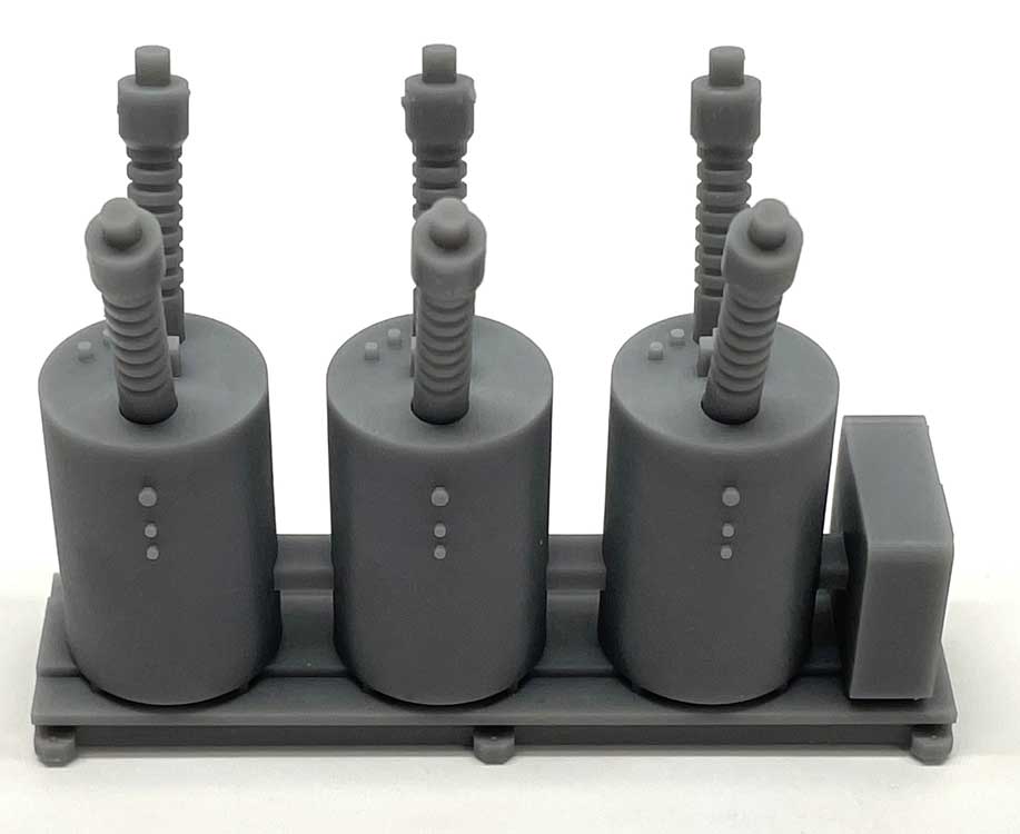Electrical Transformer Load #1 - Resin Kit -- 3 Transformers and 6 Insulators-1
