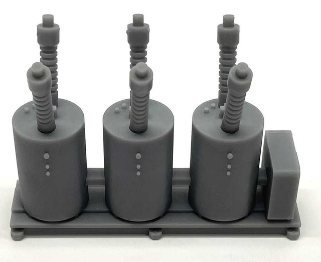 Electrical Transformer Load #1 - Resin Kit -- 3 Transformers and 6 Insulators-1
