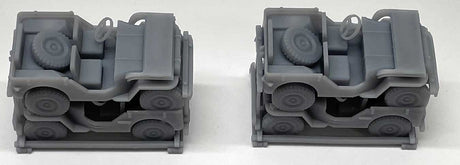 Jeeps Stacked for Transport -- Unpainted 3-D Print pkg(2)-2
