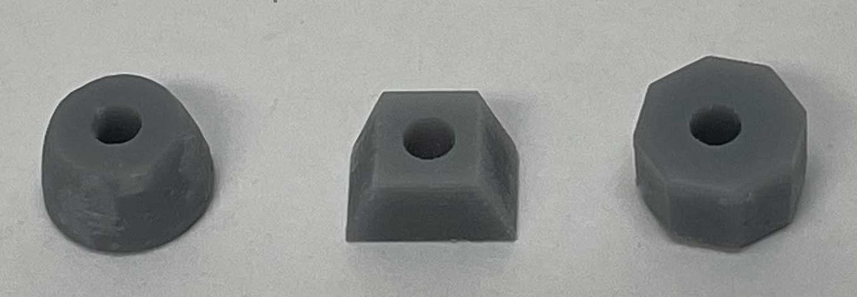 Bases for Gas Station Sign - 3D Printed Parts -- 1 Set of 3 Styles (unpainted)