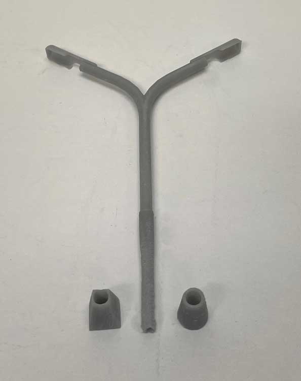 Dual Parking Lot Lights with Bases -- Unpainted 3D Print pkg(2)-2