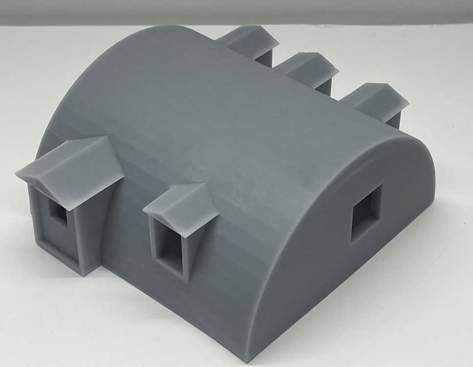 Quonset Hut Office with Glass - 3-D Printed Parts -- Kit-1