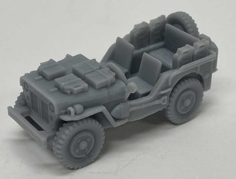 WWII Willys Jeep with Gerry Cans - 3-D Printed Kit -- Unpainted