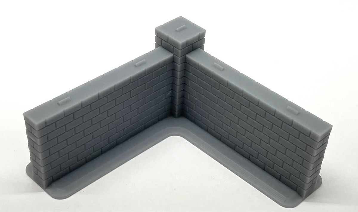 90 Degree Wall Corner - 3D Printed Kit -- Scale 11' Long, 7' Tall, Unpainted