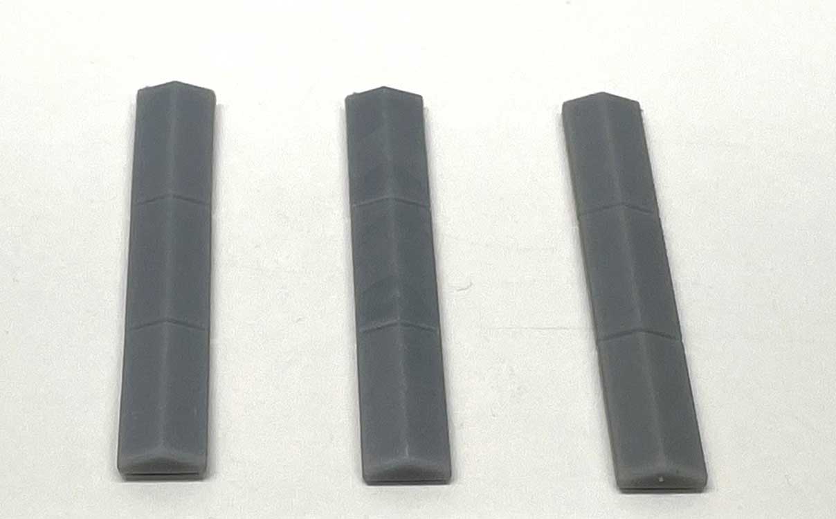 Angled Capstones for Straight Walls - 3D Printed Kit -- Unpainted, pkg(10)