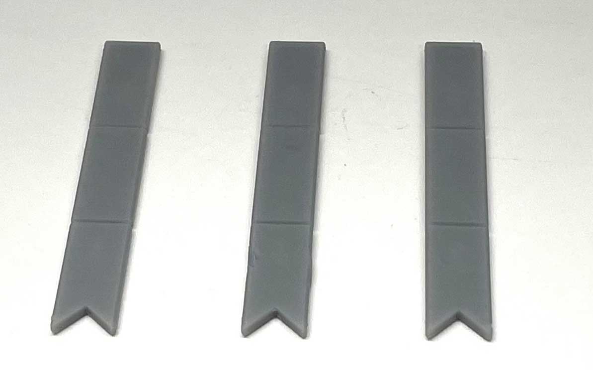 Flat Capstones for 135 Degree Corner Walls - 3D Printed Kit -- Unpainted, pkg(3)