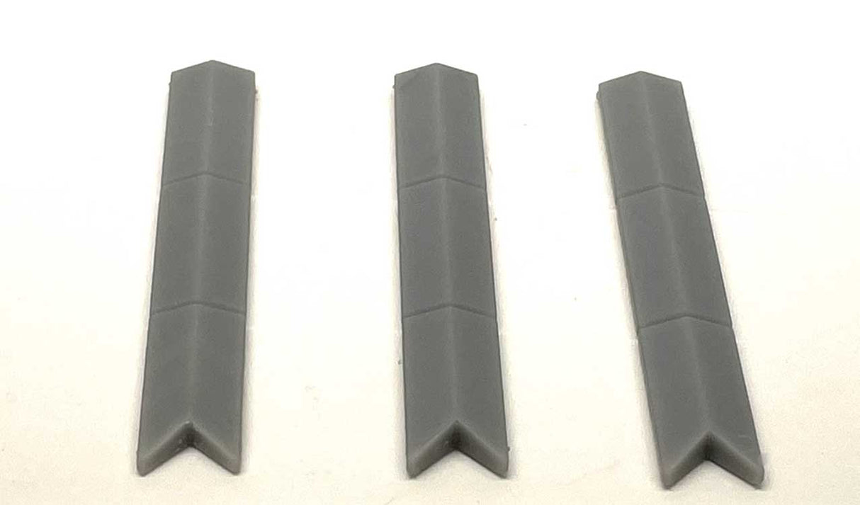 Angled Capstones for 135 Degree Corner Walls - 3D Printed Kit -- Unpainted, pkg(3)