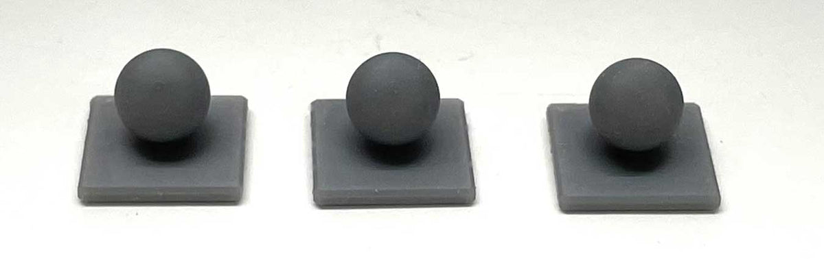 Sphere Square for Wall Column Tops - 3D Printed Kit -- Unpainted, pkg(7)