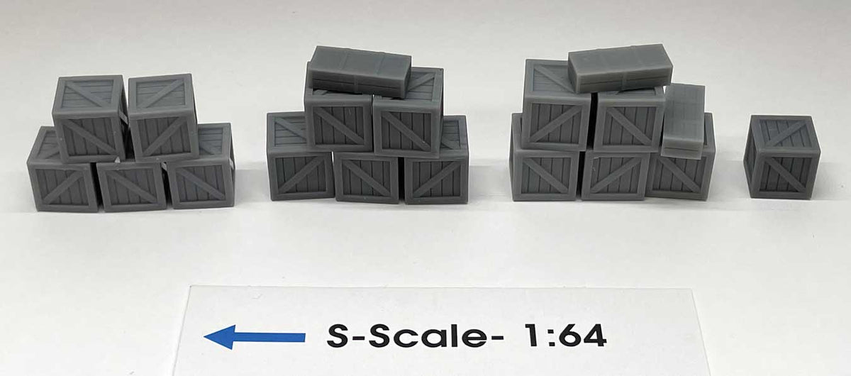 Crate Stack Assortment -- Undecorated 1 Each of 3 Styles & 1 Single 3' Crate