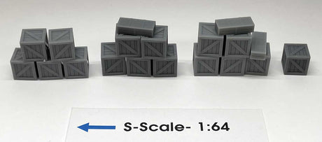 Crate Stack Assortment -- Undecorated 1 Each of 3 Styles & 1 Single 3' Crate