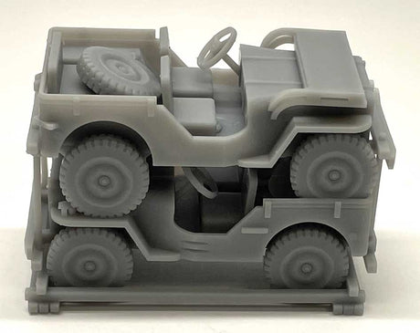 Jeeps Stacked for Transport -- Unpainted 3-D Print pkg(2)