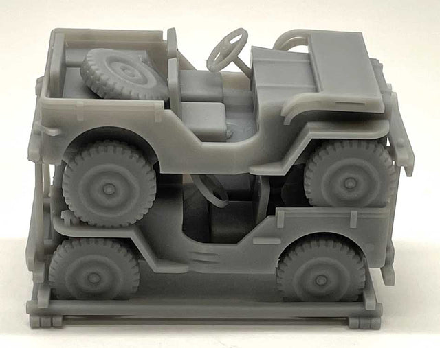 Jeeps Stacked for Transport -- Unpainted 3-D Print pkg(2)