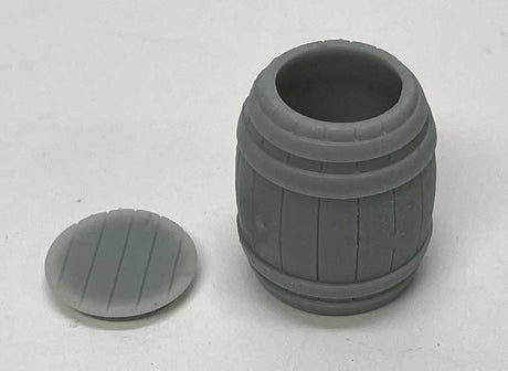 Wooden Barrel w/Bottom -- Unpainted 3D Print pkg(2)