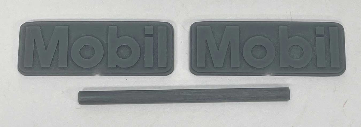 Mobil Gas Station Sign w/Mast -- Unpainted 3D Print