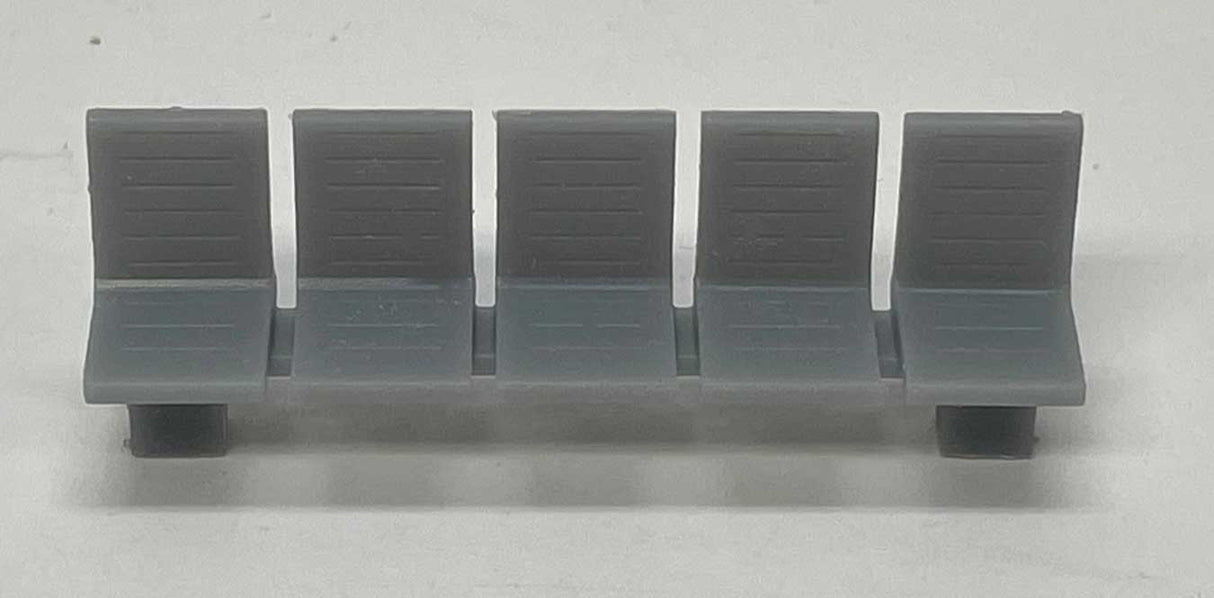 Platform/Waiting Room Seats - Slit Back and Seat -- Unpainted 3D Print pkg(2)