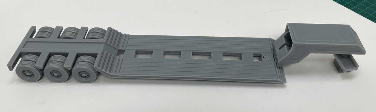 Lowboy Trailer with Hitch 3D Printed Kit -- Unpainted-1